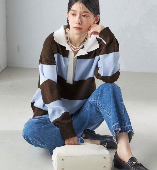 SHIPS for women「【SHIPS別注】WRAPINKNOT:ラガー ニット」|ニット・セーター|ライトブルー