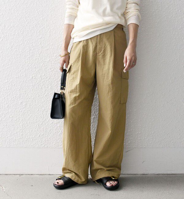 SHIPS any「SHIPS any:〈洗濯機可能〉ナイロン タッサー イージー カーゴ パンツ」|カーゴ|