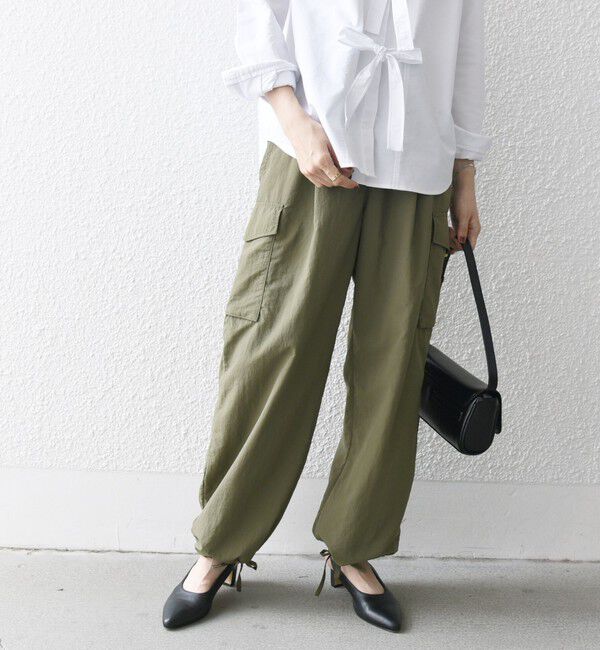 SHIPS any「SHIPS any:〈洗濯機可能〉ナイロン タッサー イージー カーゴ パンツ」|カーゴ|