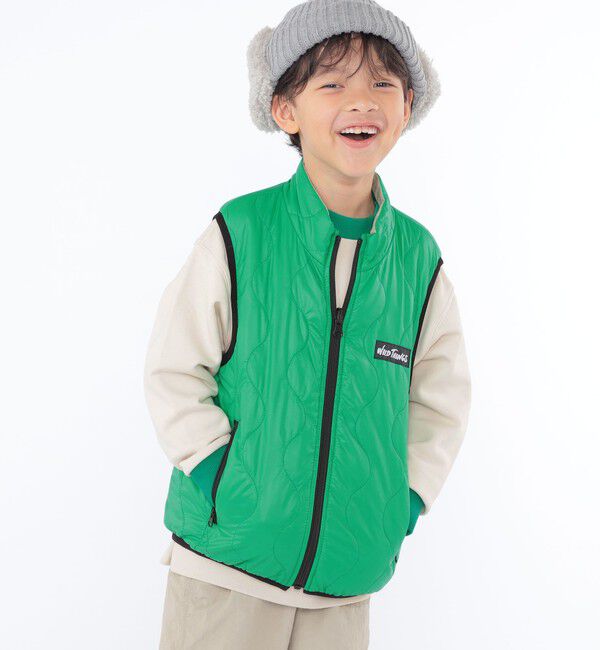 SHIPS KIDS「【SHIPS KIDS別注】WILD THINGS:100～125cm / リバーシブル ベスト」|ダウンベスト・ベスト|