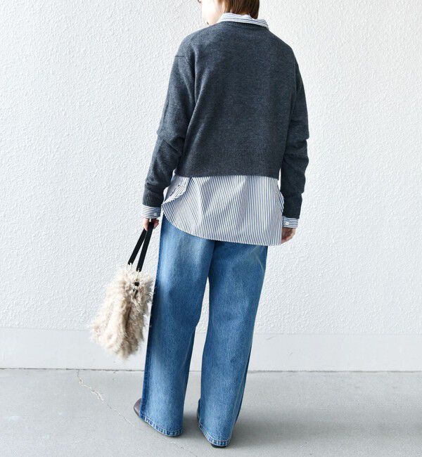 SHIPS for women「【WEB限定】〈手洗い可能〉スパンコール ロゴ ニット」|ニット・セーター|