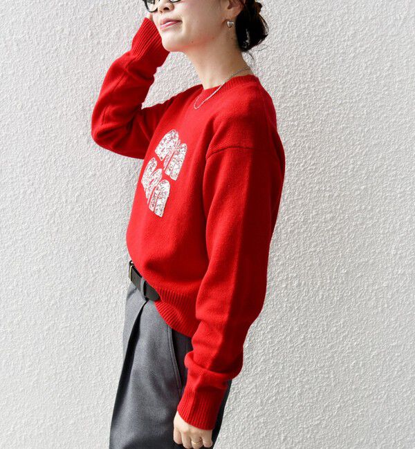 SHIPS for women「【WEB限定】〈手洗い可能〉スパンコール ロゴ ニット」|ニット・セーター|