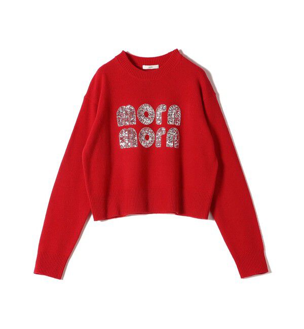 SHIPS for women「【WEB限定】〈手洗い可能〉スパンコール ロゴ ニット」|ニット・セーター|