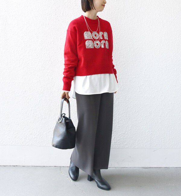 SHIPS for women「【WEB限定】〈手洗い可能〉スパンコール ロゴ ニット」|ニット・セーター|