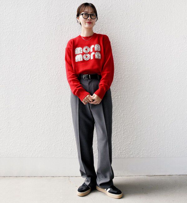 SHIPS for women「【WEB限定】〈手洗い可能〉スパンコール ロゴ ニット」|ニット・セーター|