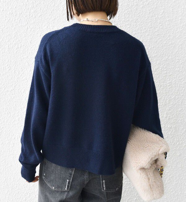 SHIPS for women「【WEB限定】〈手洗い可能〉スパンコール ロゴ ニット」|ニット・セーター|