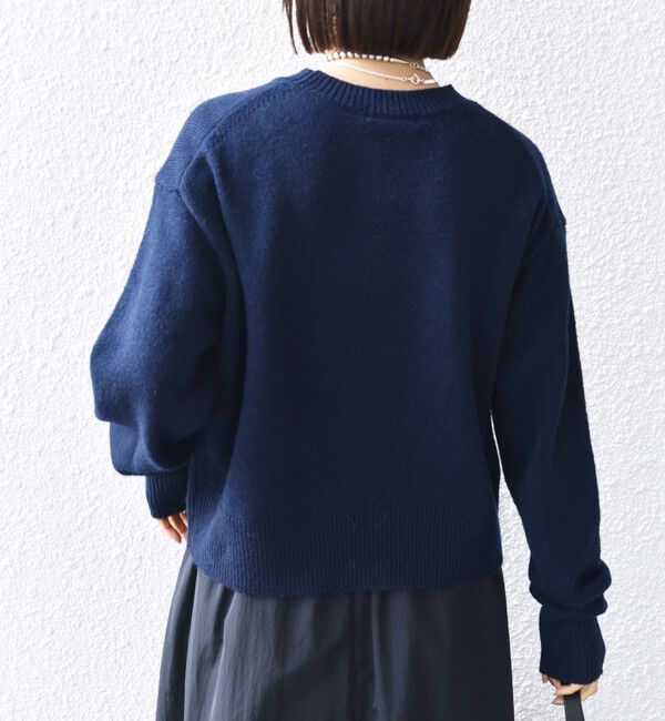 SHIPS for women「【WEB限定】〈手洗い可能〉スパンコール ロゴ ニット」|ニット・セーター|