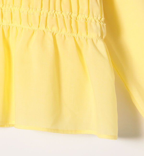 SHIPS any「SHIPS any:〈洗濯機可能〉シアー シャーリング プチフリル ペプラム ブラウス」|シャツ・ブラウス|