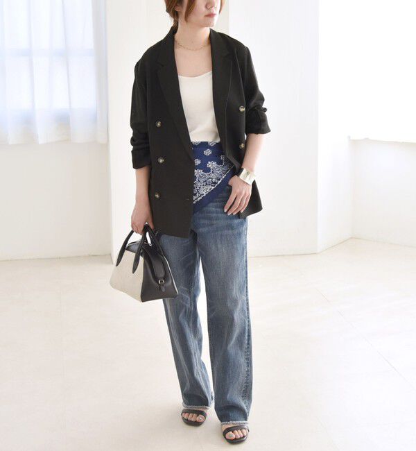 quaranciel「quaranciel:〈手洗い可能〉メッシュ ダブルブレスト テーラード ジャケット」|テーラードジャケット|