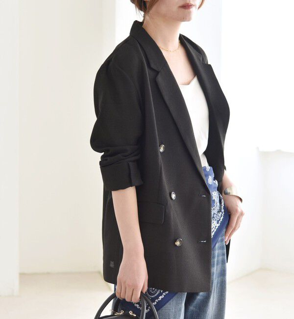 quaranciel「quaranciel:〈手洗い可能〉メッシュ ダブルブレスト テーラード ジャケット」|テーラードジャケット|