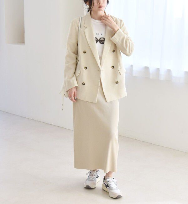 quaranciel「quaranciel:〈手洗い可能〉メッシュ ダブルブレスト テーラード ジャケット」|テーラードジャケット|