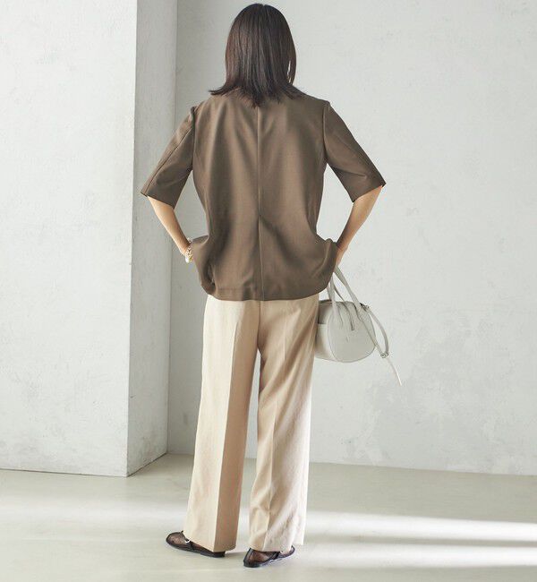 SHIPS for women「〈手洗い可能〉ダブル 半袖 ジャケット」|テーラードジャケット|