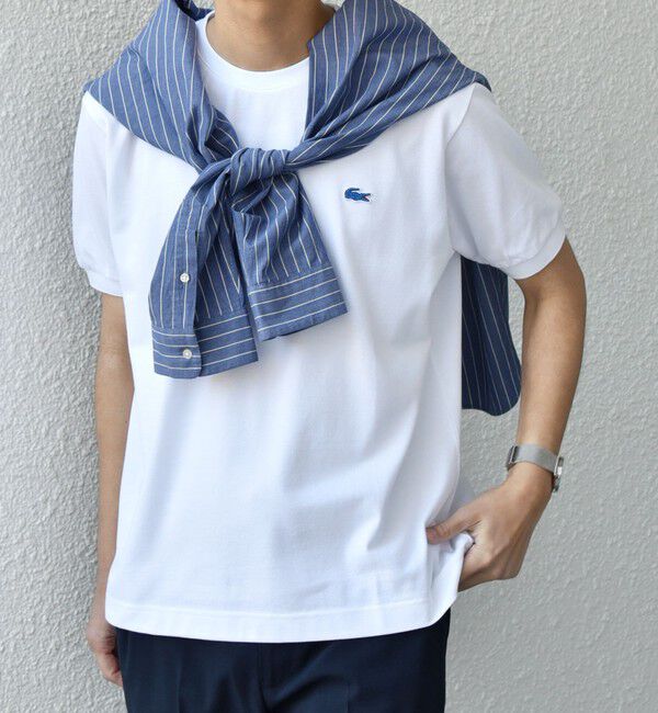 SHIPS any「【SHIPS any別注】LACOSTE: ワンポイント ロゴ ピケ クルーネック Tシャツ 25SS◇」|Tシャツ・カットソー|