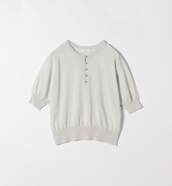 SHIPS any「SHIPS any:〈接触冷感/手洗い可能〉ビジュー ヘンリーネック ニット プルオーバー」|ニット・セーター|