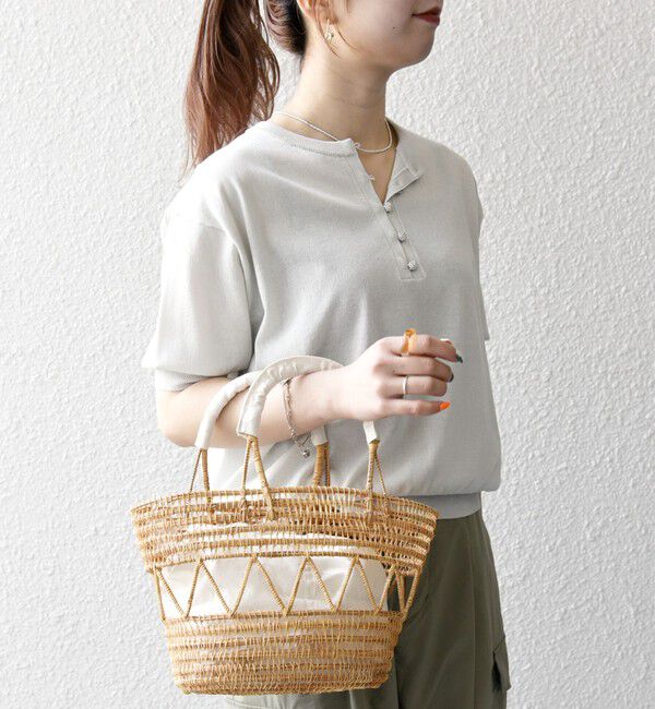 SHIPS any「SHIPS any:〈接触冷感/手洗い可能〉ビジュー ヘンリーネック ニット プルオーバー」|ニット・セーター|