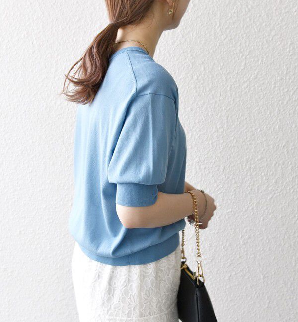 SHIPS any「SHIPS any:〈接触冷感/手洗い可能〉ビジュー ヘンリーネック ニット プルオーバー」|ニット・セーター|