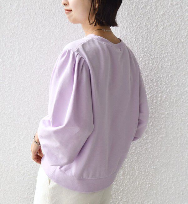 SHIPS for women「《予約》【WEB限定】〈手洗い可能〉ショルダー タック パフ スリーブ ミニ 裏毛 プルオーバー」|Tシャツ・カットソー|