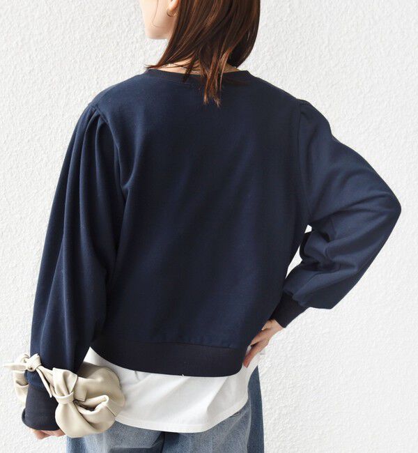 SHIPS for women「《予約》【WEB限定】〈手洗い可能〉ショルダー タック パフ スリーブ ミニ 裏毛 プルオーバー」|Tシャツ・カットソー|