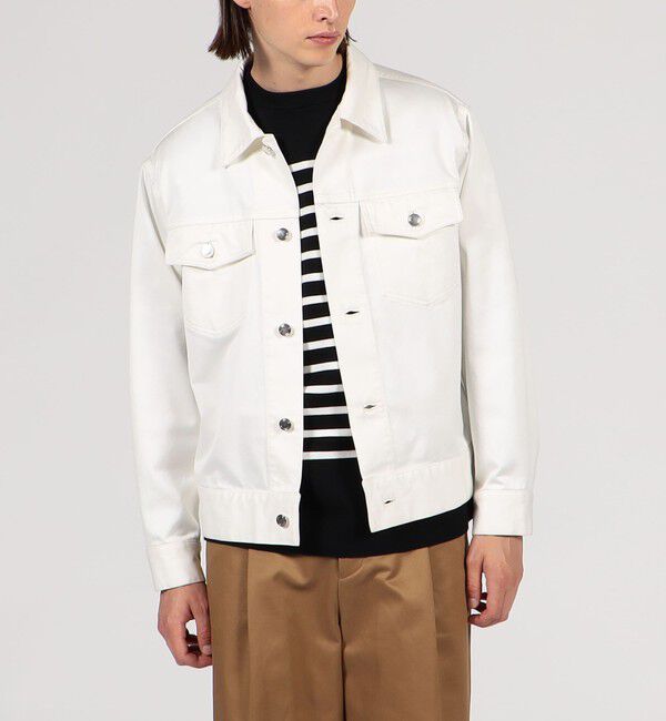 TOMORROWLAND MENS「コットンサテン トラッカージャケット」|ブルゾン・スタジャン|