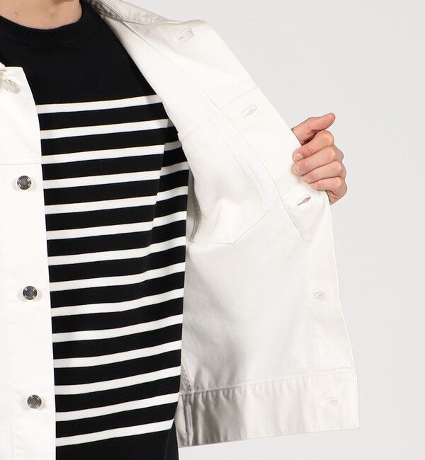 TOMORROWLAND MENS「コットンサテン トラッカージャケット」|ブルゾン・スタジャン|