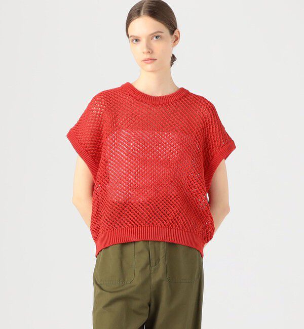 MACPHEE「コットンメッシュ クルーネックプルオーバー」|ニット・セーター|