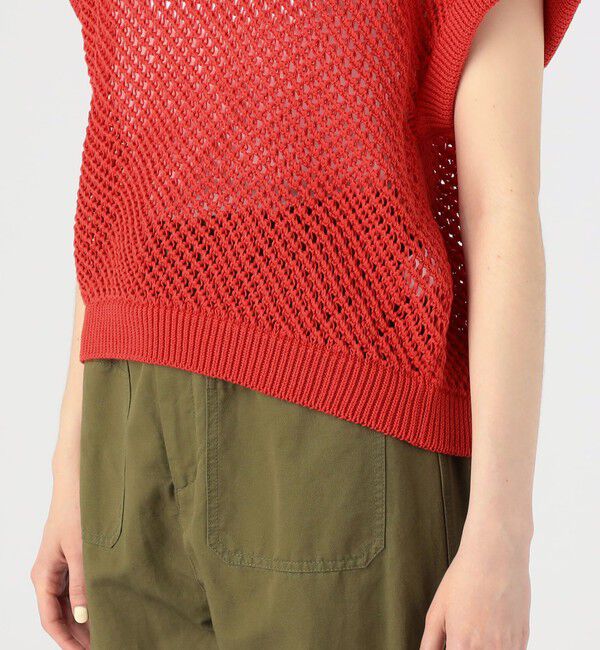 MACPHEE「コットンメッシュ クルーネックプルオーバー」|ニット・セーター|