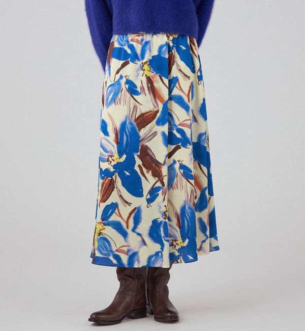 Ballsey「フルリールプリント ロングフレアスカート」|フレア|