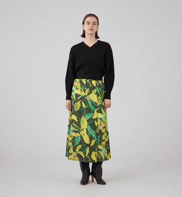 Ballsey「フルリールプリント ロングフレアスカート」|フレア|