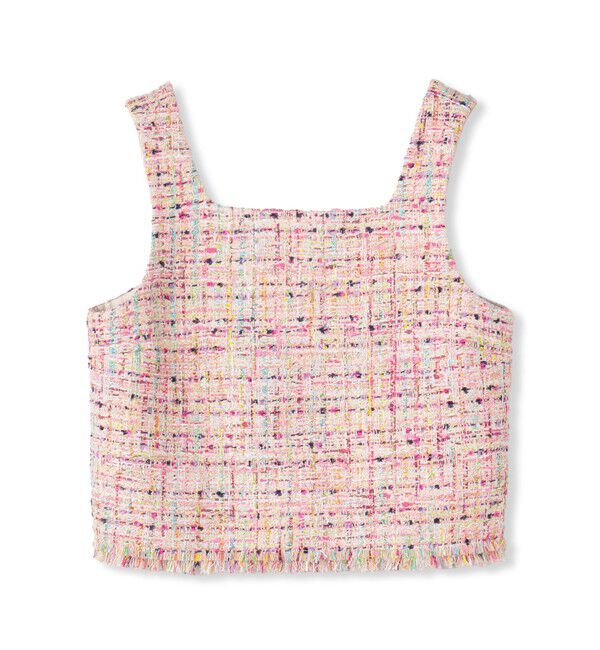 TOMORROWLAND collection「コロレファンシーツイード スクエアネックトップス」|その他|32 ピンク系