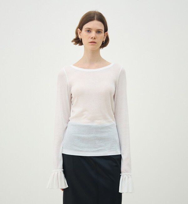 MACPHEE「シアージャージーコンビ ラウンドネックプルオーバー」|Tシャツ・カットソー|