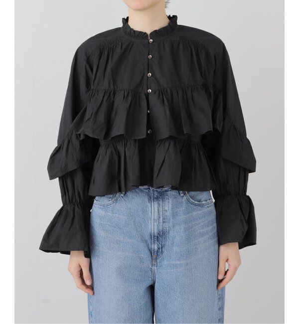 IENA LA BOUCLE「sara mallika/サラマリカ FRILL SHORT ブラウス 020151SR4」|シャツ・ブラウス|