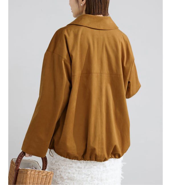 IENA「フェイクスエードブルゾン」|ライダースジャケット|