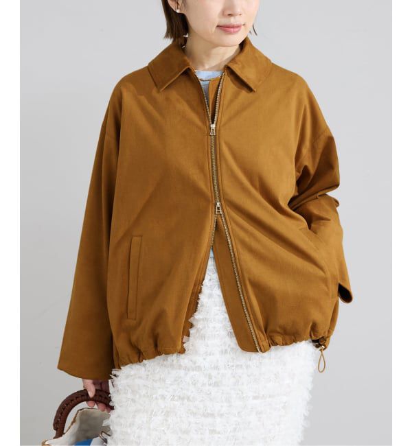 IENA「フェイクスエードブルゾン」|ライダースジャケット|