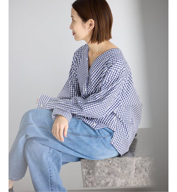 IENA「《予約》MA/RE/マレ カシュクールSHIRTS シャツ LIGHT COTTON 104 GR」|シャツ・ブラウス|