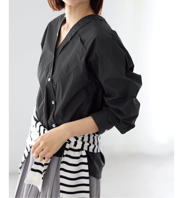 IENA「《予約》MA/RE/マレ カシュクールSHIRTS シャツ LIGHT COTTON 104 GR」|シャツ・ブラウス|