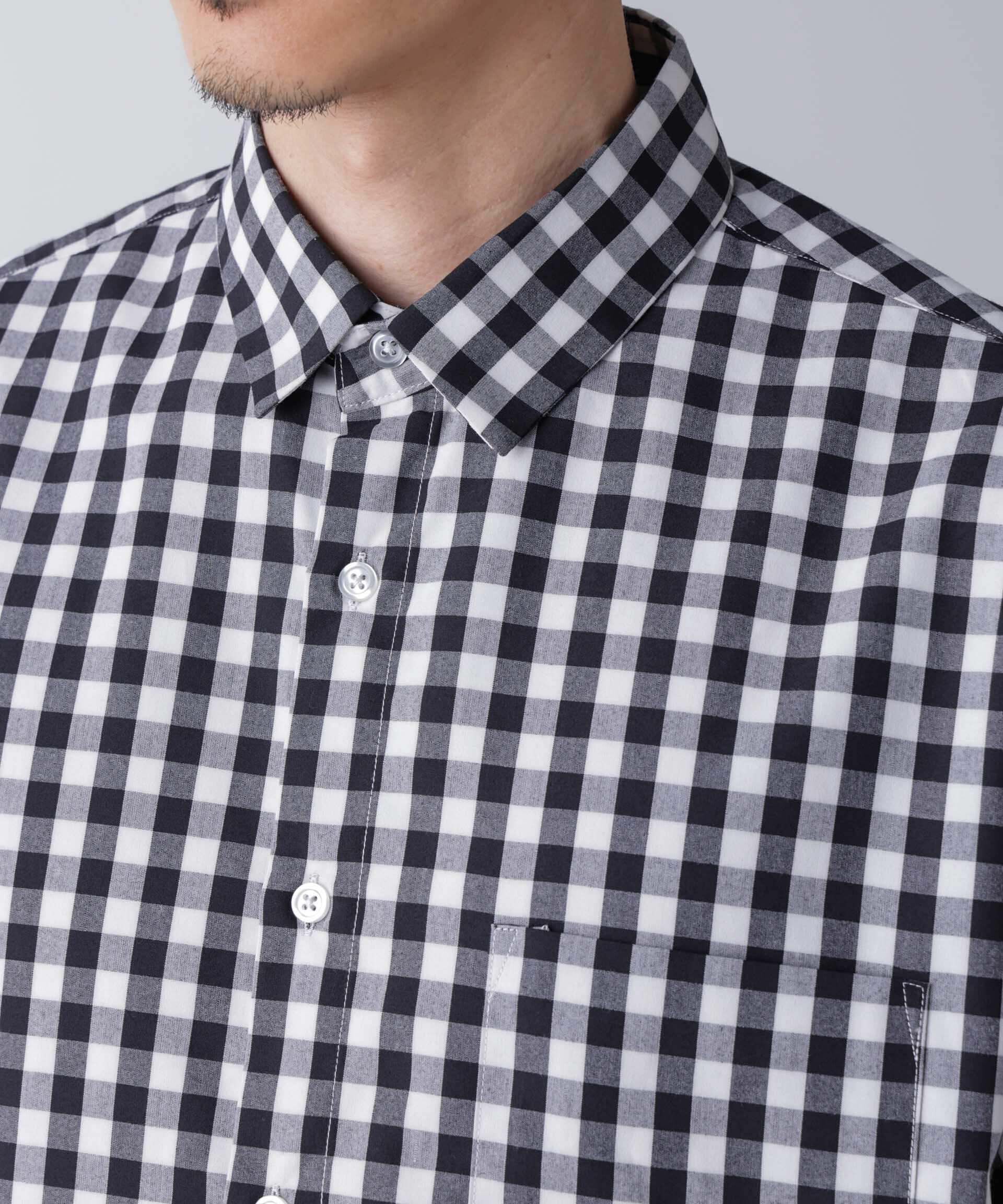 nano･universe「リラックスギンガムシャツ 半袖」|シャツ・ブラウス|