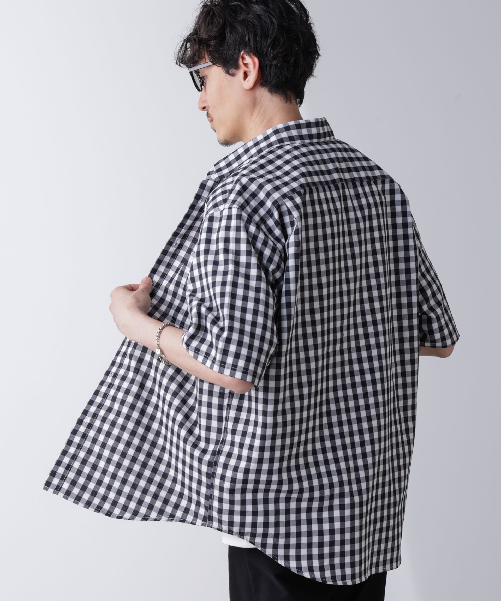 nano･universe「リラックスギンガムシャツ 半袖」|シャツ・ブラウス|