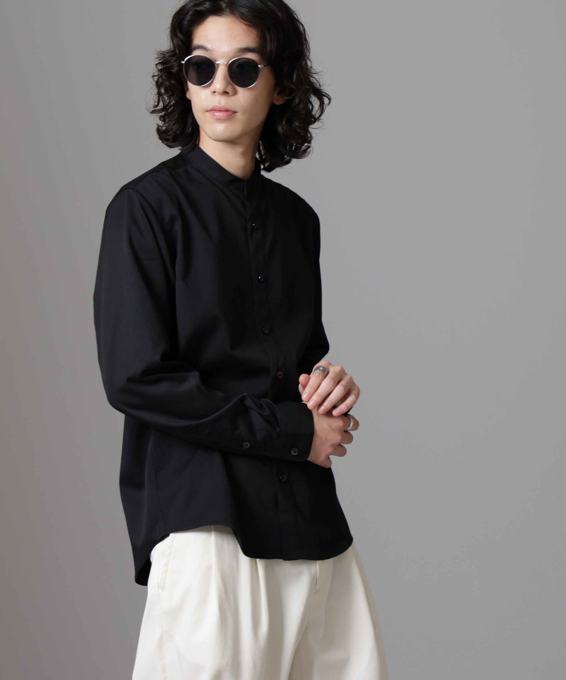 nano･universe「スタンダードバンドカラーシャツ/長袖」|シャツ・ブラウス|