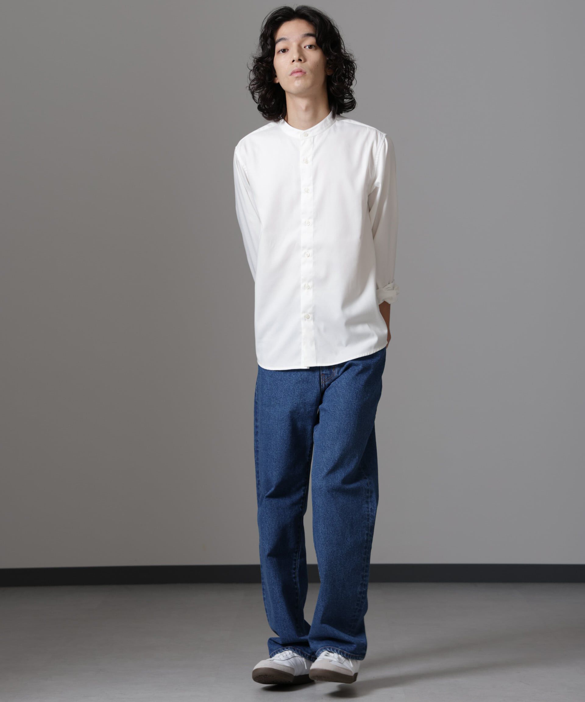 nano･universe「スタンダードバンドカラーシャツ/長袖」|シャツ・ブラウス|