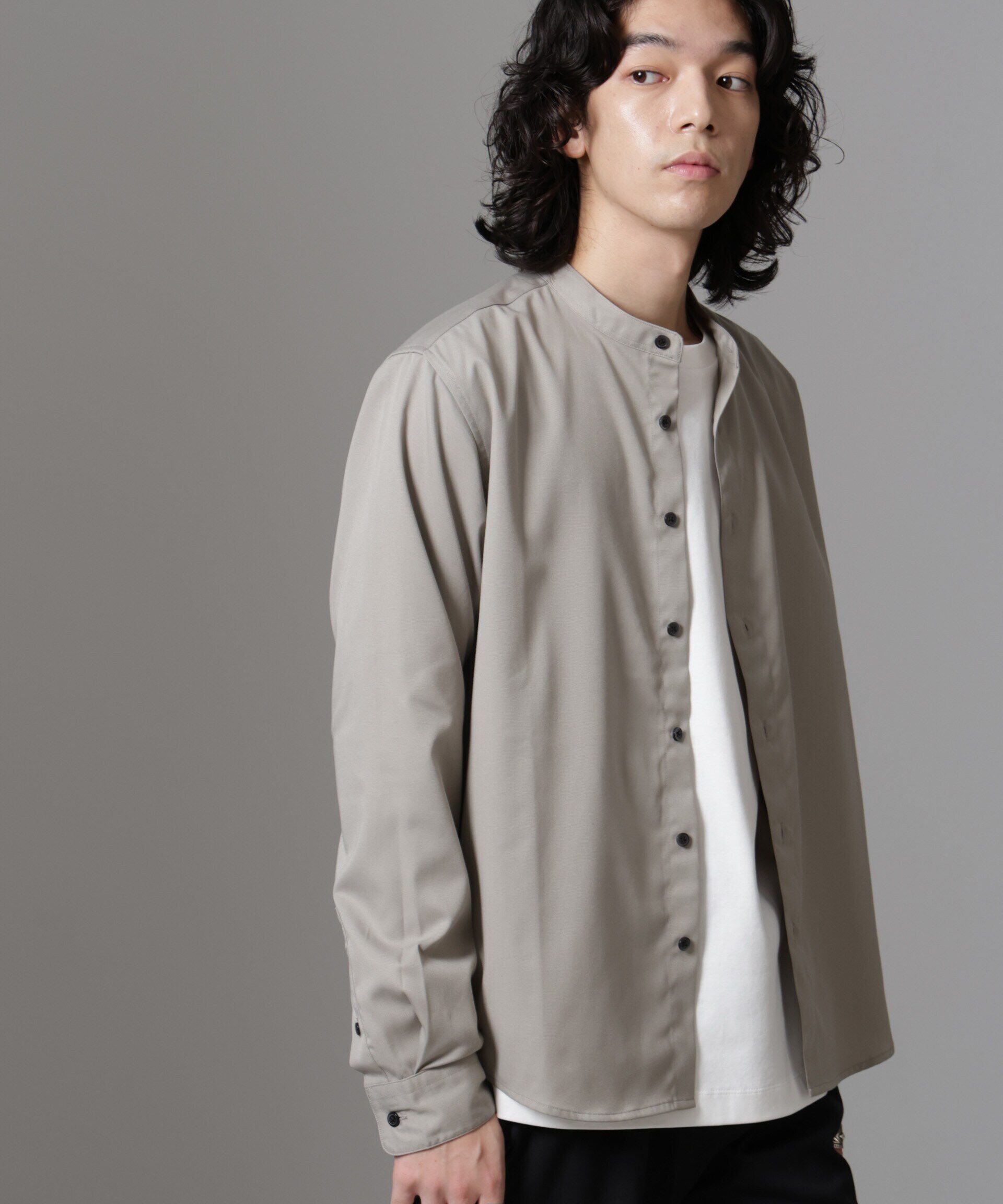 nano･universe「スタンダードバンドカラーシャツ/長袖」|シャツ・ブラウス|