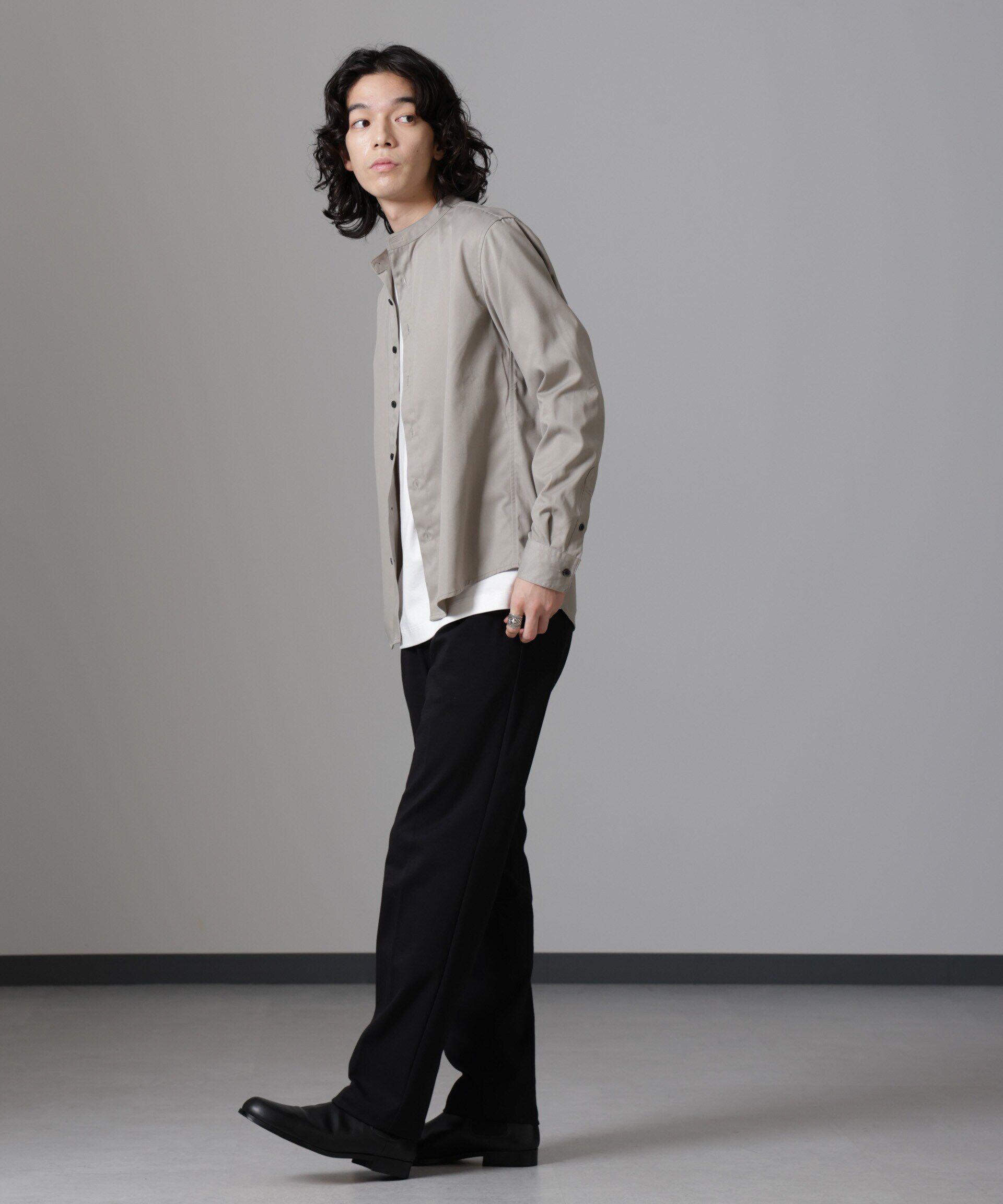 nano･universe「スタンダードバンドカラーシャツ/長袖」|シャツ・ブラウス|