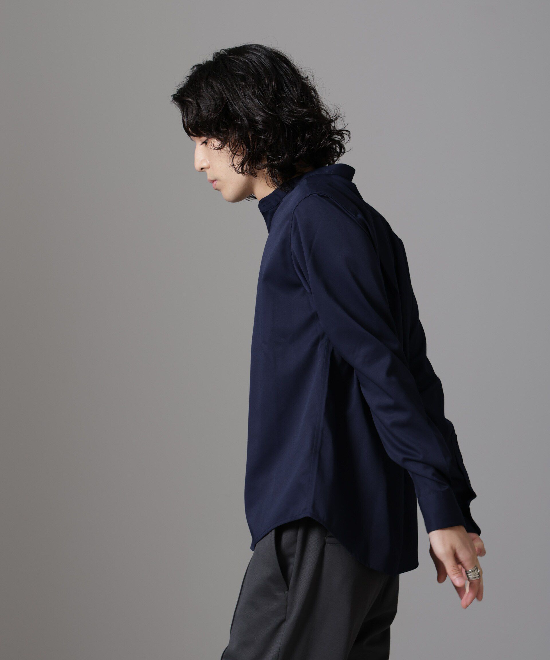 nano･universe「スタンダードバンドカラーシャツ/長袖」|シャツ・ブラウス|