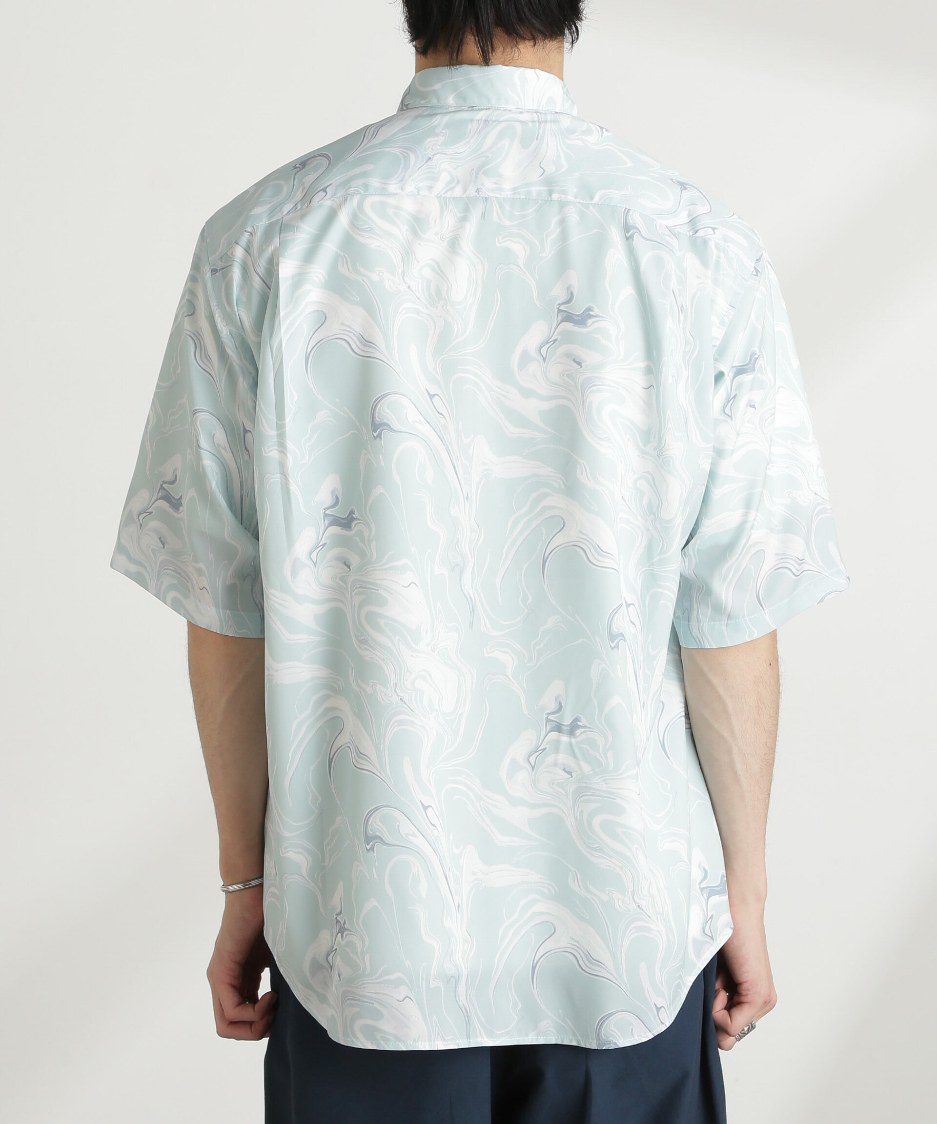 nano･universe「マーブルパターンシャツ 半袖」|シャツ・ブラウス|