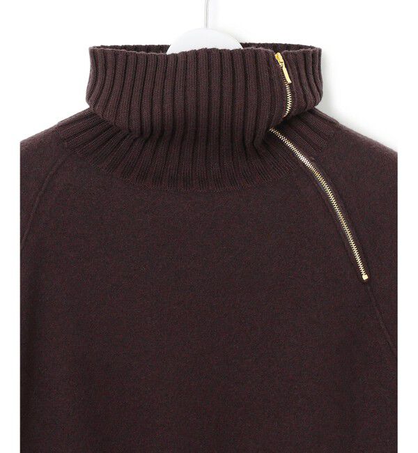 23区「ボイルドウールコンビ ジップ タートルニット」|ニット・セーター|
