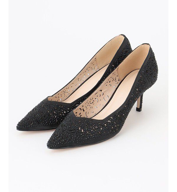 GRACE CONTINENTAL「RSカットワークローヒール」|パンプス|ブラック