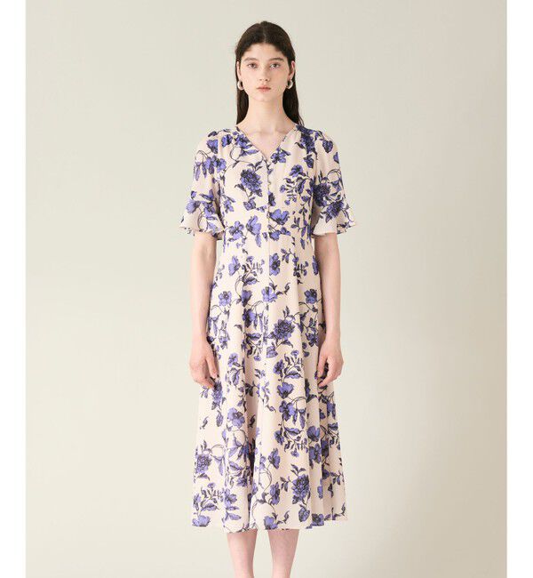 GRACE CONTINENTAL「フラワープリントフレアワンピース」|ワンピース|