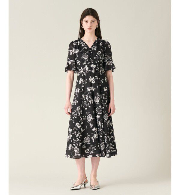 GRACE CONTINENTAL「フラワープリントフレアワンピース」|ワンピース|