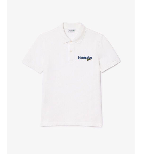 LACOSTE「ネームプリントウォッシュドポロシャツ」|ポロシャツ|ホワイト