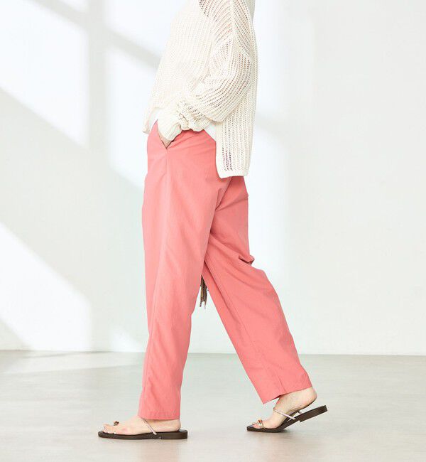 NOLLEY'S「ウォッシャブル多機能ウエストフリルテーパードパンツ」|その他|ピンク