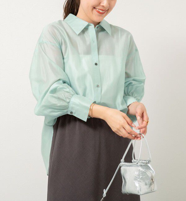 NOLLEY'S「シアーシャツ」|シャツ・ブラウス|ミントグリーン